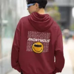 Men's maroon printed graphic hoodie