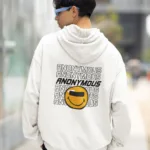 Men's white printed graphic hoodie