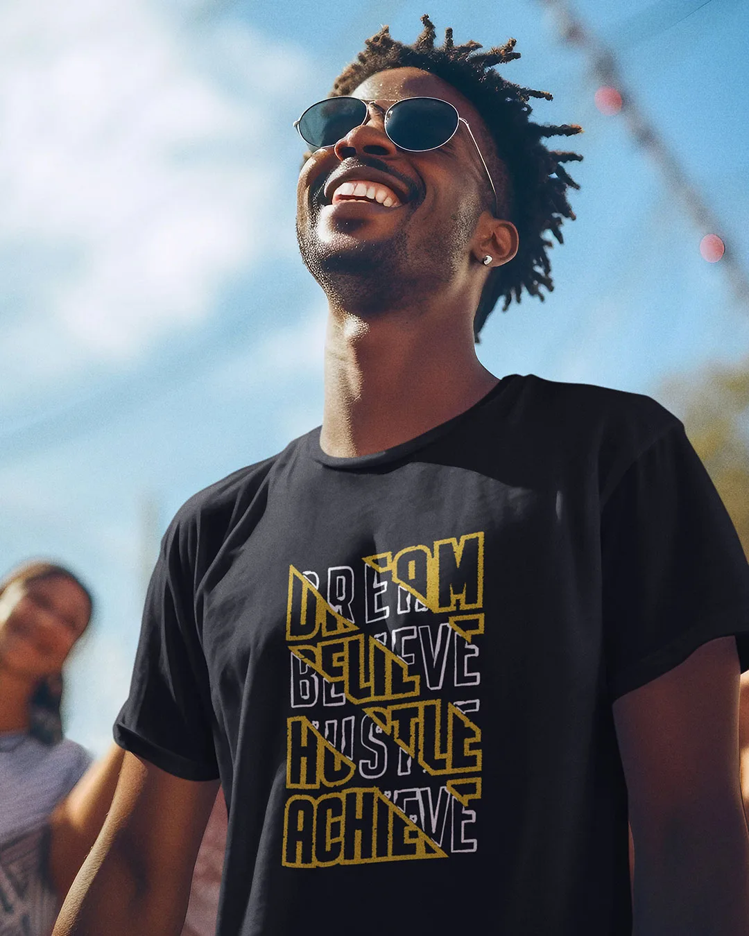 Men's Dream Believe Achieve Typographic T-shirt