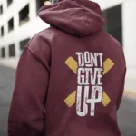 maroon typography printed hoodie