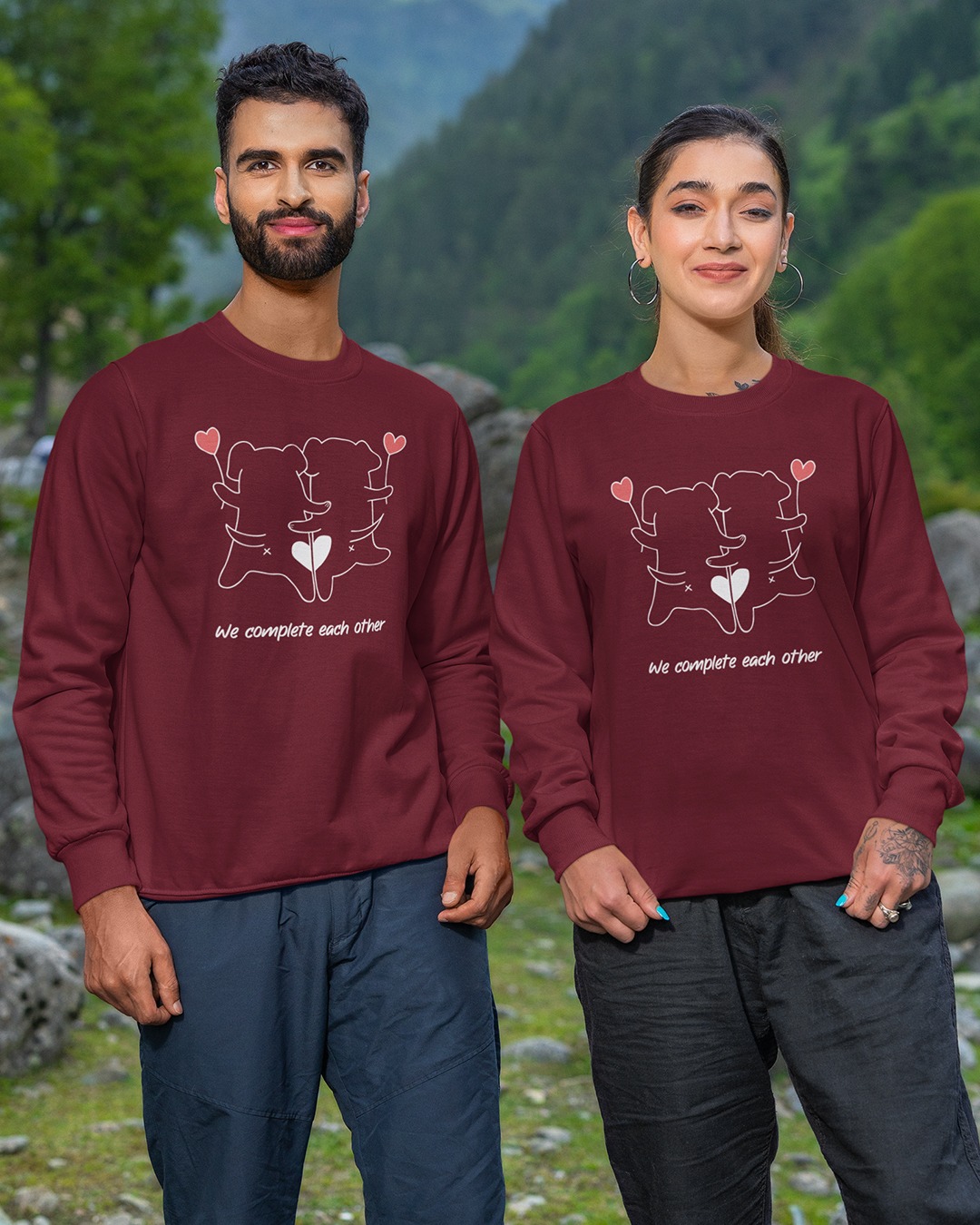 Couple Matching Oversized T-shirt With Graphic Couple Print