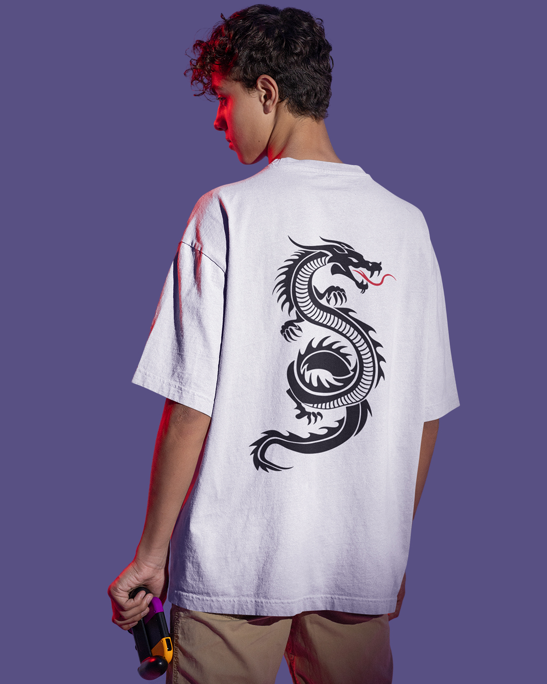 Men's Dragon Graphic Oversized T-shirt