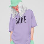 Women Babe Typographic Oversized T-shirt