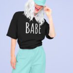 Women Babe Typographic Oversized T-shirt