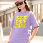 Women Emoji Graphic Oversized T-shirt