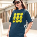 Women Emoji Graphic Oversized T-shirt