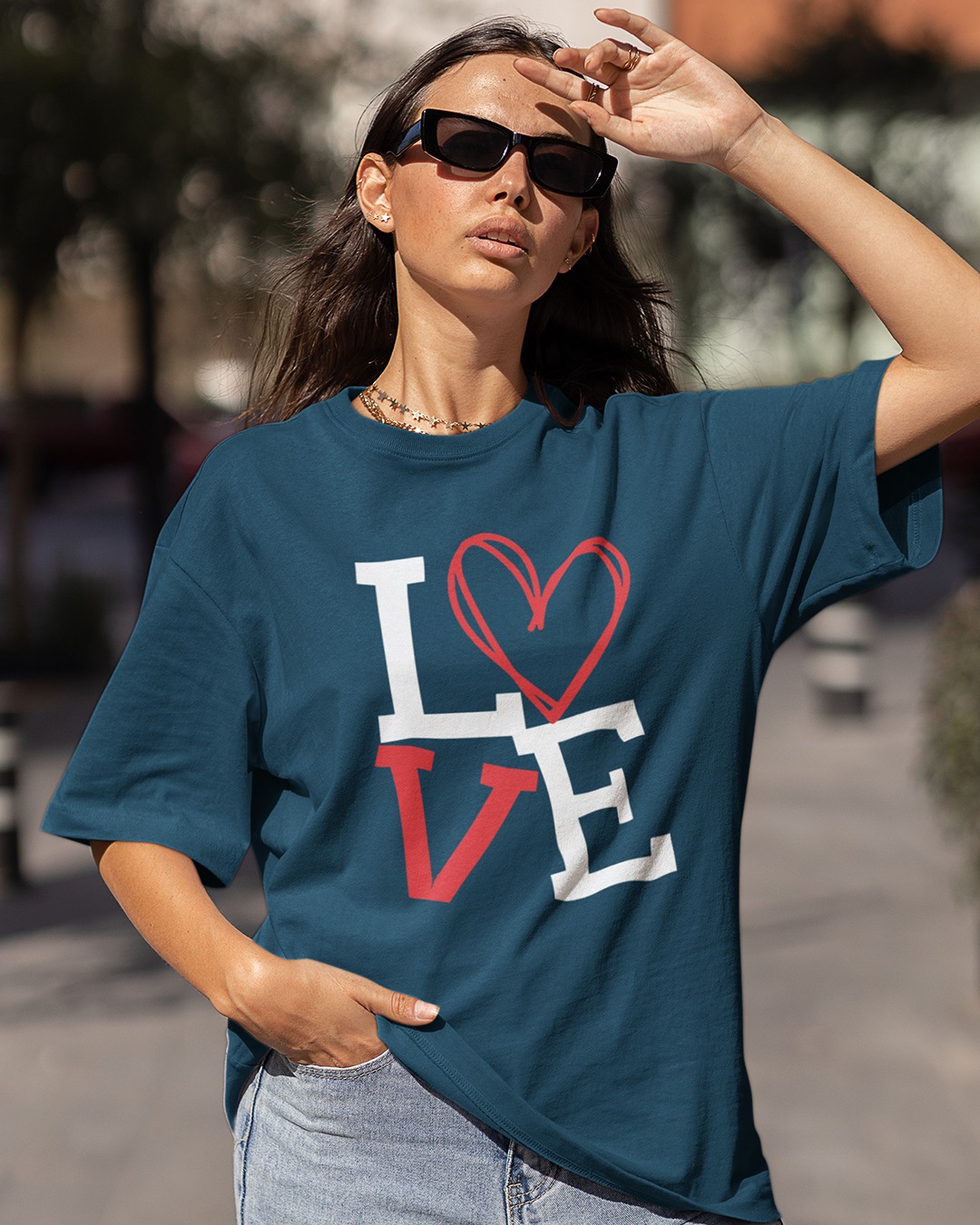 Women Love Oversized T-shirt