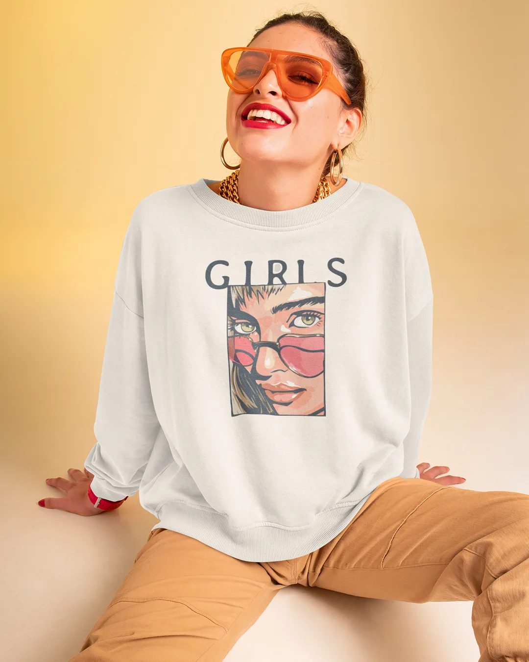 Women Girl Graphic Sweatshirt