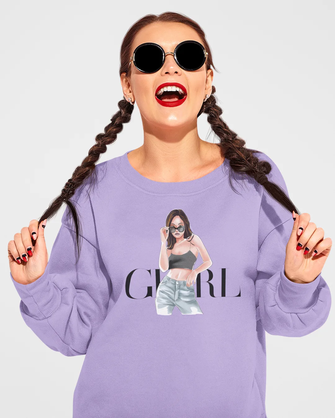 Women Girl Graphic Sweatshirt