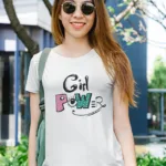 Women Girl Power Graphic T-shirt