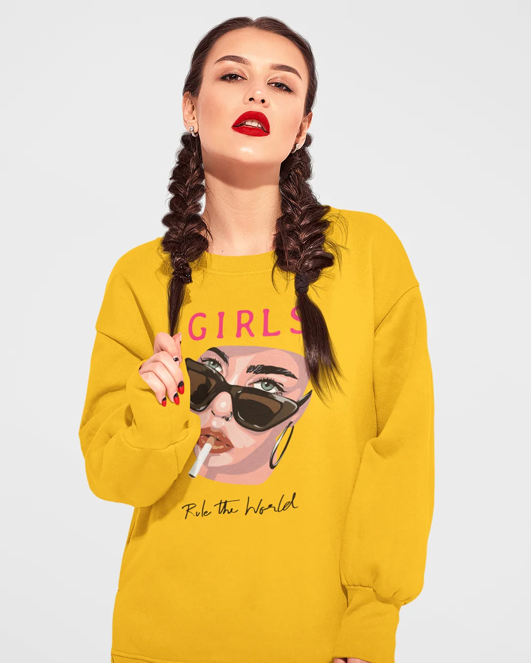women rule the world graphic sweatshirt