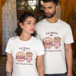 Burgerr And Fries Couple T-shirts For Valentine's Day