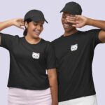 Cute Cat badged Valentine T-shirts For Couple