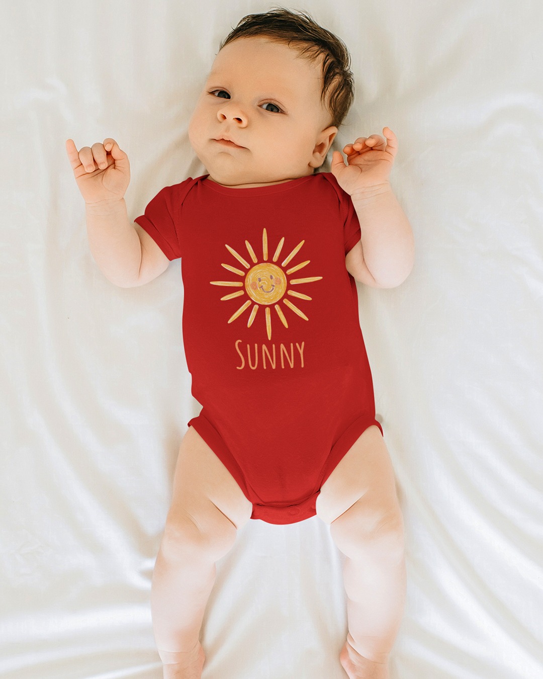 Personalized Baby Romper With Sun Graphic