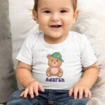 Personalized Baby Romper with Bear Graphic