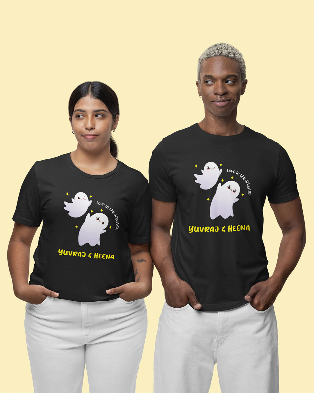Personalized Cute Ghost Couple Valentine T-shirts