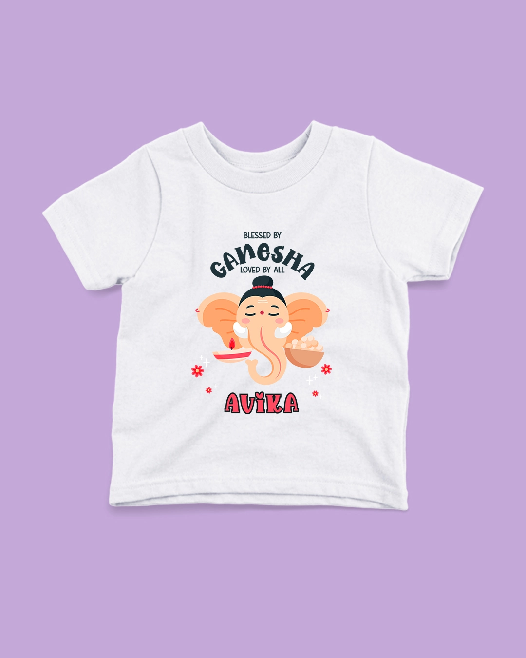 Custom Kid's Ganesha Loved By All T-shirt and romper-002